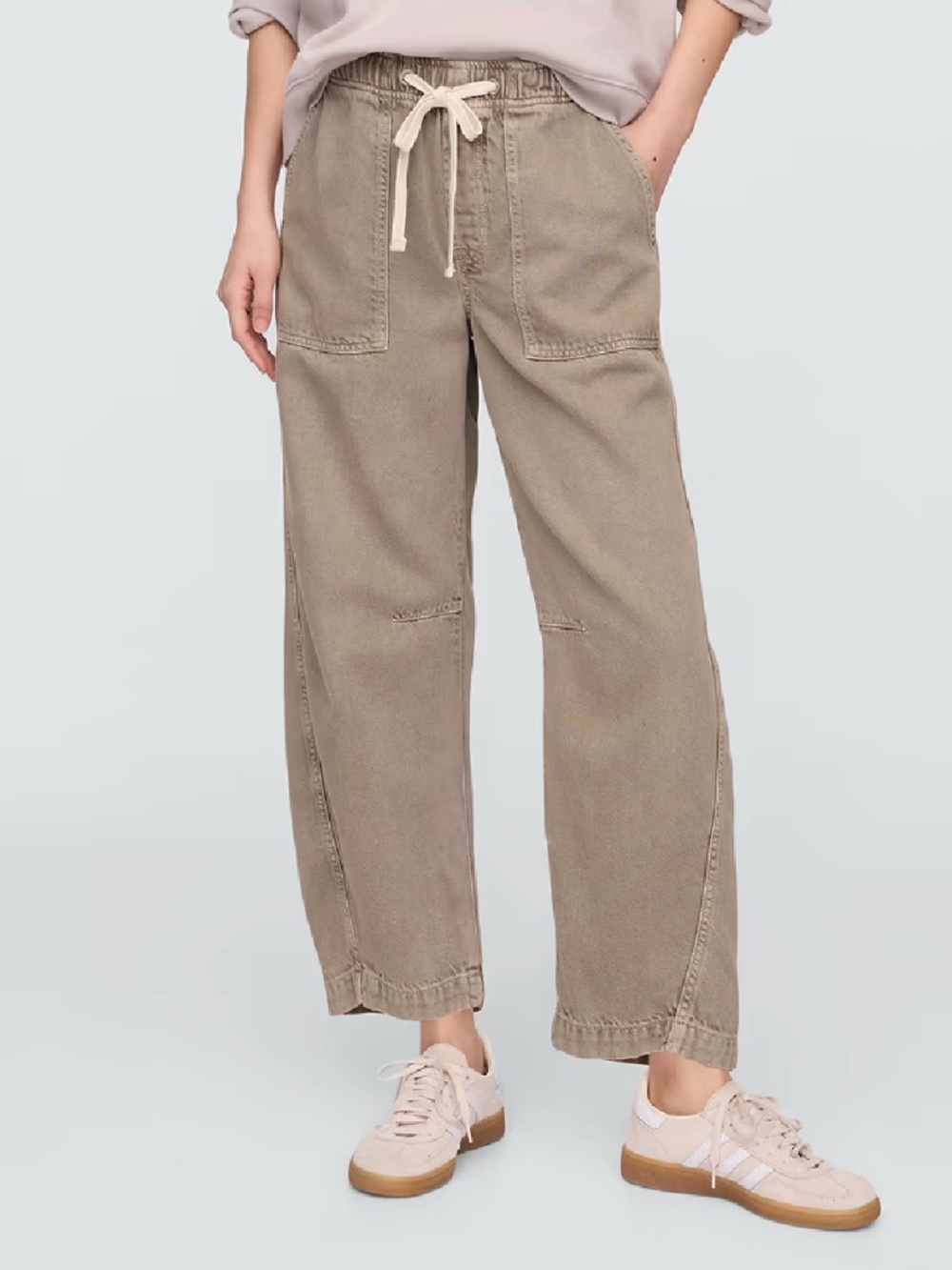 Gap Mid Rise Casual Beachy BoHo Supersoft Pull-On Barrel Jeans Small